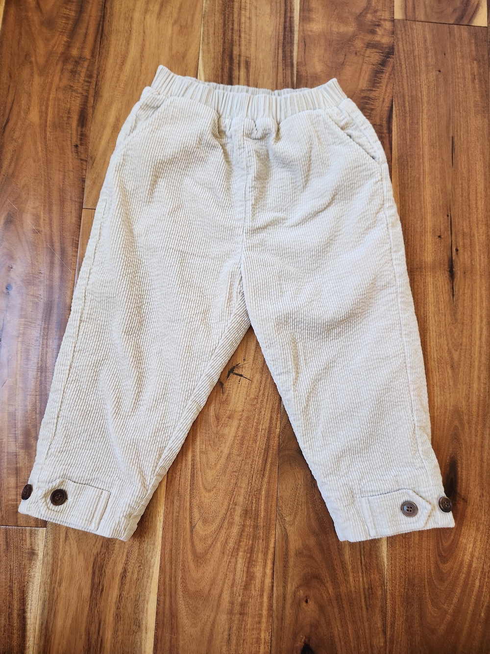 Milkbarn Beige Chipmunk Corduroy Pocket Pants.  18-24m
